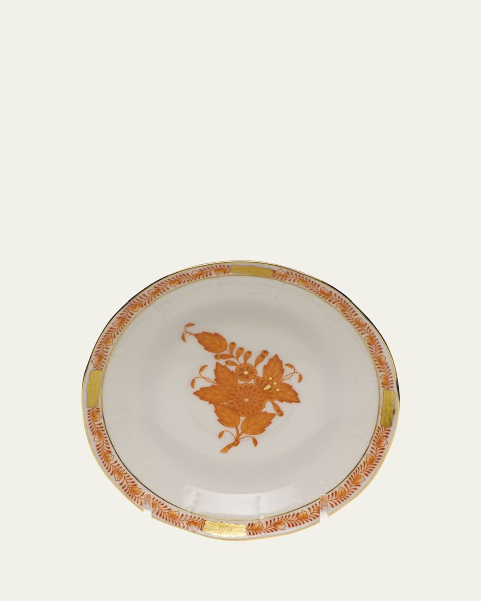 Chinese Bouquet Rust After Dinner Saucer